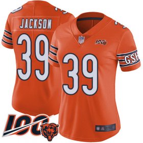 Wholesale Cheap Nike Bears #39 Eddie Jackson Orange Women\'s Stitched NFL Limited Rush 100th Season Jersey