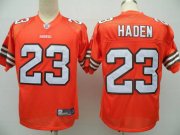 Wholesale Cheap Browns #23 Joe Haden Orange Stitched NFL Jersey