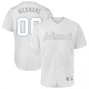 Wholesale Cheap Miami Marlins Majestic 2019 Players' Weekend Flex Base Authentic Roster Custom Jersey White