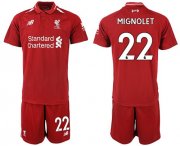 Wholesale Cheap Liverpool #22 Mignolet Red Home Soccer Club Jersey
