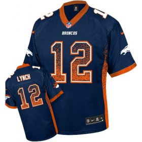 Wholesale Cheap Nike Broncos #12 Paxton Lynch Navy Blue Alternate Men\'s Stitched NFL Elite Drift Fashion Jersey