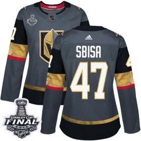Wholesale Cheap Adidas Golden Knights #47 Luca Sbisa Grey Home Authentic 2018 Stanley Cup Final Women\'s Stitched NHL Jersey