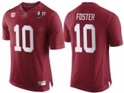 Wholesale Cheap Men's Alabama Crimson Tide #10 Reuben Foster Red 2017 Championship Game Patch Stitched CFP Nike Limited Jersey