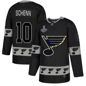 Wholesale Cheap Adidas Blues #10 Brayden Schenn Black Authentic Team Logo Fashion Stanley Cup Champions Stitched NHL Jersey
