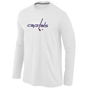 Wholesale Cheap NHL Washington Capitals Big & Tall Logo Long Sleeve T-Shirt White