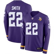 Wholesale Cheap Nike Vikings #22 Harrison Smith Purple Team Color Youth Stitched NFL Limited Therma Long Sleeve Jersey