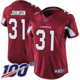 Wholesale Cheap Nike Cardinals #31 David Johnson Red Team Color Women\'s Stitched NFL 100th Season Vapor Limited Jersey