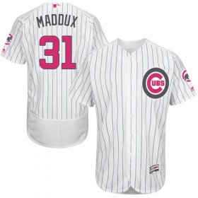 Wholesale Cheap Cubs #31 Greg Maddux White(Blue Strip) Flexbase Authentic Collection Mother\'s Day Stitched MLB Jersey