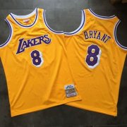 Wholesale Cheap Lakers 8 Kobe Bryant Yellow 1996-97 Hardwood Classics Jersey