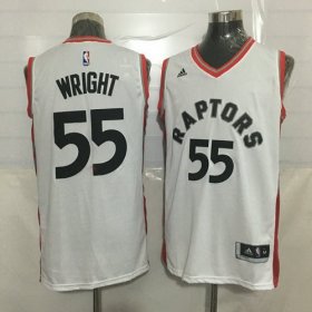 Wholesale Cheap Men\'s Toronto Raptors #55 Delon Wright White New NBA Rev 30 Swingman Jersey