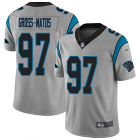 Wholesale Cheap Nike Panthers #97 Yetur Gross-Matos Silver Men\'s Stitched NFL Limited Inverted Legend Jersey
