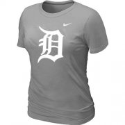Wholesale Cheap Women's Detroit Tigers Heathered Nike Light Grey Blended T-Shirt