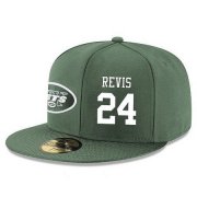 Wholesale Cheap New York Jets #24 Darrelle Revis Snapback Cap NFL Player Green with White Number Stitched Hat