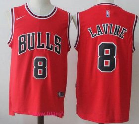 Wholesale Cheap Men\'s Chicago Bulls #8 Zach LaVine Red 2017-2018 Nike Swingman Stitched NBA Jersey
