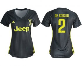 Wholesale Cheap Women\'s Juventus #2 De Sciglio Third Soccer Club Jersey