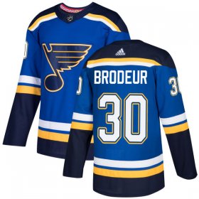 Wholesale Cheap Adidas Blues #30 Martin Brodeur Blue Home Authentic Stitched NHL Jersey