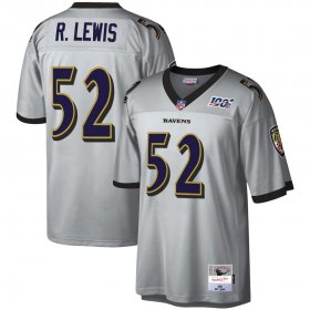 Wholesale Cheap Baltimore Ravens #52 Ray Lewis Mitchell & Ness NFL 100 Retired Player Platinum Jersey
