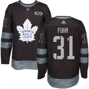 Wholesale Cheap Adidas Maple Leafs #31 Grant Fuhr Black 1917-2017 100th Anniversary Stitched NHL Jersey