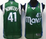 Wholesale Cheap Dallas Mavericks #41 Dirk Nowitzki Green Swingman Jersey