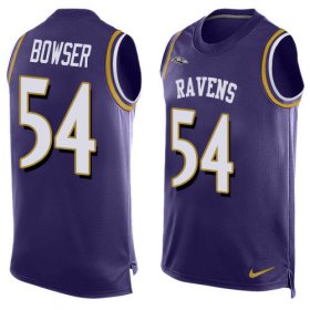 Wholesale Cheap Nike Ravens #54 Tyus Bowser Purple Team Color Men\'s Stitched NFL Limited Tank Top Jersey