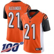 Wholesale Cheap Nike Bengals #21 Mackensie Alexander Orange Alternate Men's Stitched NFL 100th Season Vapor Untouchable Limited Jersey