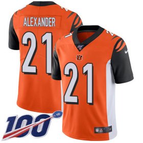 Wholesale Cheap Nike Bengals #21 Mackensie Alexander Orange Alternate Men\'s Stitched NFL 100th Season Vapor Untouchable Limited Jersey
