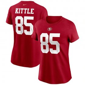 Wholesale Cheap San Francisco 49ers #85 George Kittle Nike Women\'s Team Player Name & Number T-Shirt Scarlet