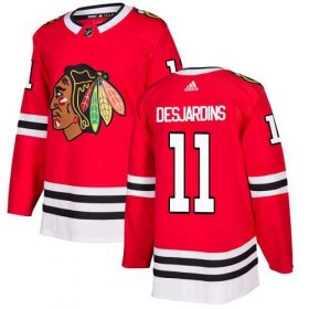 Wholesale Cheap Adidas Blackhawks #11 Andrew Desjardins Red Home Authentic Stitched NHL Jersey