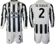 Wholesale Cheap Men 2021-2022 Club Juventus home white Long Sleeve 2 Adidas Soccer Jersey