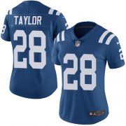 Wholesale Cheap Nike Colts #28 Jonathan Taylor Royal Blue Team Color Women's Stitched NFL Vapor Untouchable Limited Jersey