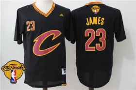Wholesale Cheap Men\'s Cleveland Cavaliers LeBron James #23 2016 The NBA Finals Patch New Black Short-Sleeved Jersey