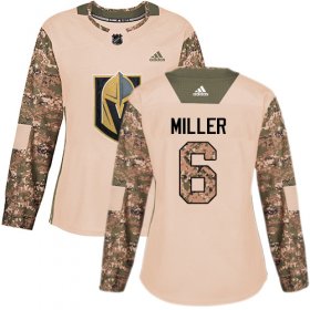 Wholesale Cheap Adidas Golden Knights #6 Colin Miller Camo Authentic 2017 Veterans Day Women\'s Stitched NHL Jersey