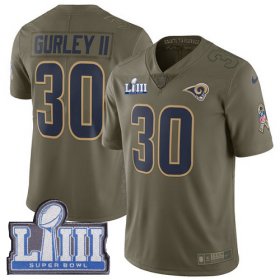 Wholesale Cheap Nike Rams #30 Todd Gurley II Olive Super Bowl LIII Bound Men\'s Stitched NFL Limited 2017 Salute to Service Jersey