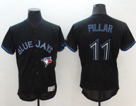 Wholesale Cheap Blue Jays #11 Kevin Pillar Black Fashion Flexbase Authentic Collection Stitched MLB Jersey