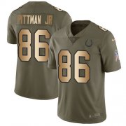 Wholesale Cheap Nike Colts #86 Michael Pittman Jr. Olive/Gold Men's Stitched NFL Limited 2017 Salute To Service Jersey