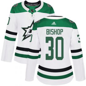 Wholesale Cheap Adidas Stars #30 Ben Bishop White Road Authentic Women\'s Stitched NHL Jersey