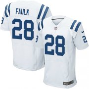 Wholesale Cheap Nike Colts #28 Marshall Faulk White Men's Stitched NFL Elite Jersey