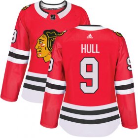 Wholesale Cheap Adidas Blackhawks #9 Bobby Hull Red Home Authentic Women\'s Stitched NHL Jersey