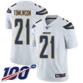 Wholesale Cheap Nike Chargers #21 LaDainian Tomlinson White Men\'s Stitched NFL 100th Season Vapor Limited Jersey