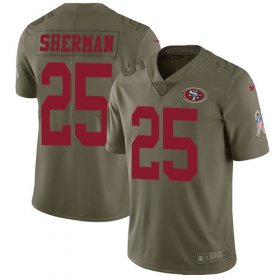 Wholesale Cheap Nike 49ers #25 Richard Sherman Olive Men\'s Stitched NFL Limited 2017 Salute To Service Jersey