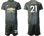 Wholesale Cheap Men 2020-2021 club Manchester United away 21 black Soccer Jerseys