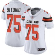 Wholesale Cheap Nike Browns #75 Joel Bitonio White Women's Stitched NFL Vapor Untouchable Limited Jersey
