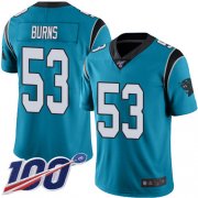 Wholesale Cheap Nike Panthers #53 Brian Burns Blue Men's Stitched NFL Limited Rush 100th Season Jersey