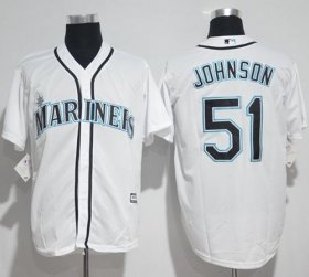 Wholesale Cheap Mariners #51 Randy Johnson White New Cool Base Stitched MLB Jersey