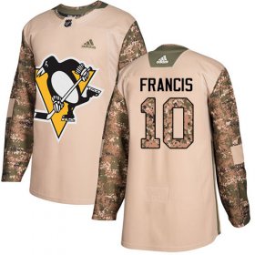 Wholesale Cheap Adidas Penguins #10 Ron Francis Camo Authentic 2017 Veterans Day Stitched NHL Jersey