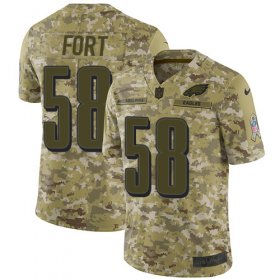 Wholesale Cheap Nike Eagles #58 LJ Fort Camo Men\'s Stitched NFL Limited 2018 Salute To Service Jersey