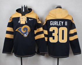 Wholesale Cheap Nike Rams #30 Todd Gurley II Navy Blue Player Pullover NFL Hoodie
