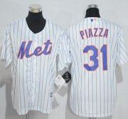 Wholesale Cheap Mets #31 Mike Piazza White(Blue Strip) Home Cool Base Stitched Youth MLB Jersey