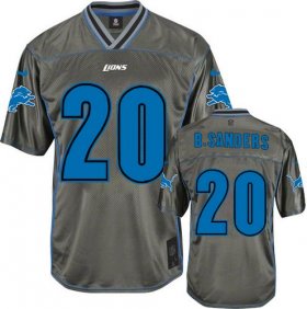 Wholesale Cheap Nike Lions #20 Barry Sanders Grey Men\'s Stitched NFL Elite Vapor Jersey