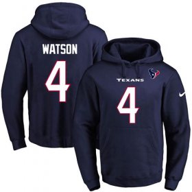 Wholesale Cheap Nike Texans #4 Deshaun Watson Navy Blue Name & Number Pullover NFL Hoodie